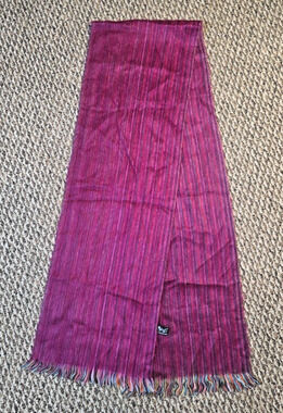 Winterbourne Alpaca Blend Silk Scarf Berry Purple Fringe Cozy Vtg Boho 12x76